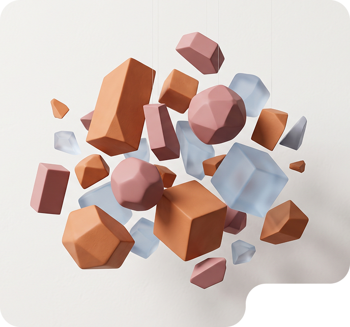Fragmented shapes illustration